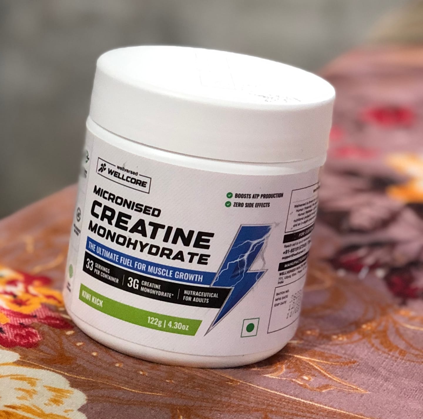Customer photo review of Wellcore - Pure Micronised Creatine Monohydrate | Kiwi Kick (122g, 33 servings)
