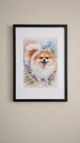 Customer photo review of Personalised Poster With Dog or Cat - Watercolour