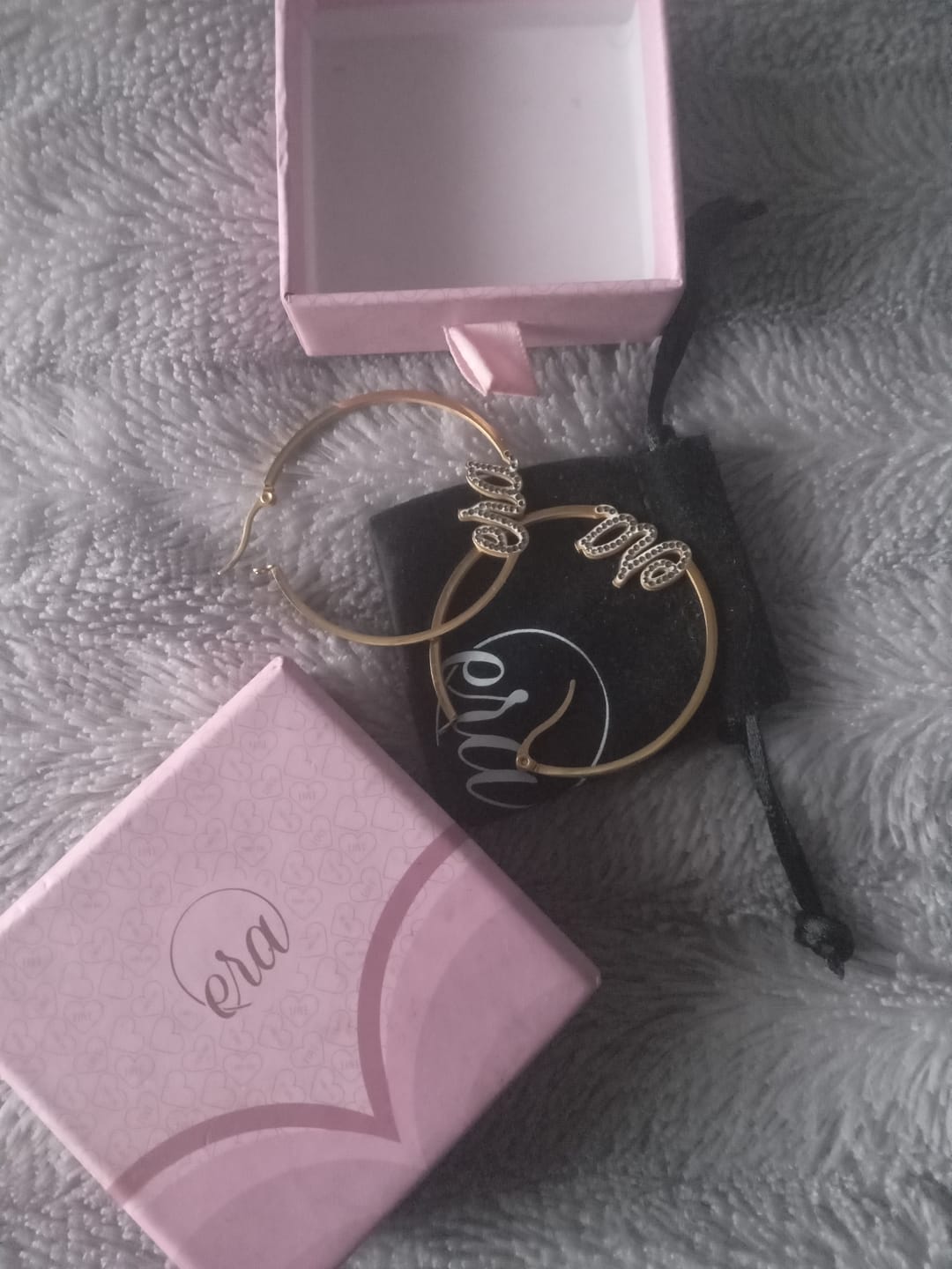 Customer photo review of Gold Diva Earrings