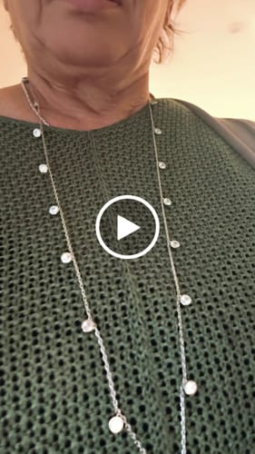 Customer video review of Collana Lunga con Castoncini Zirconi Bianchi