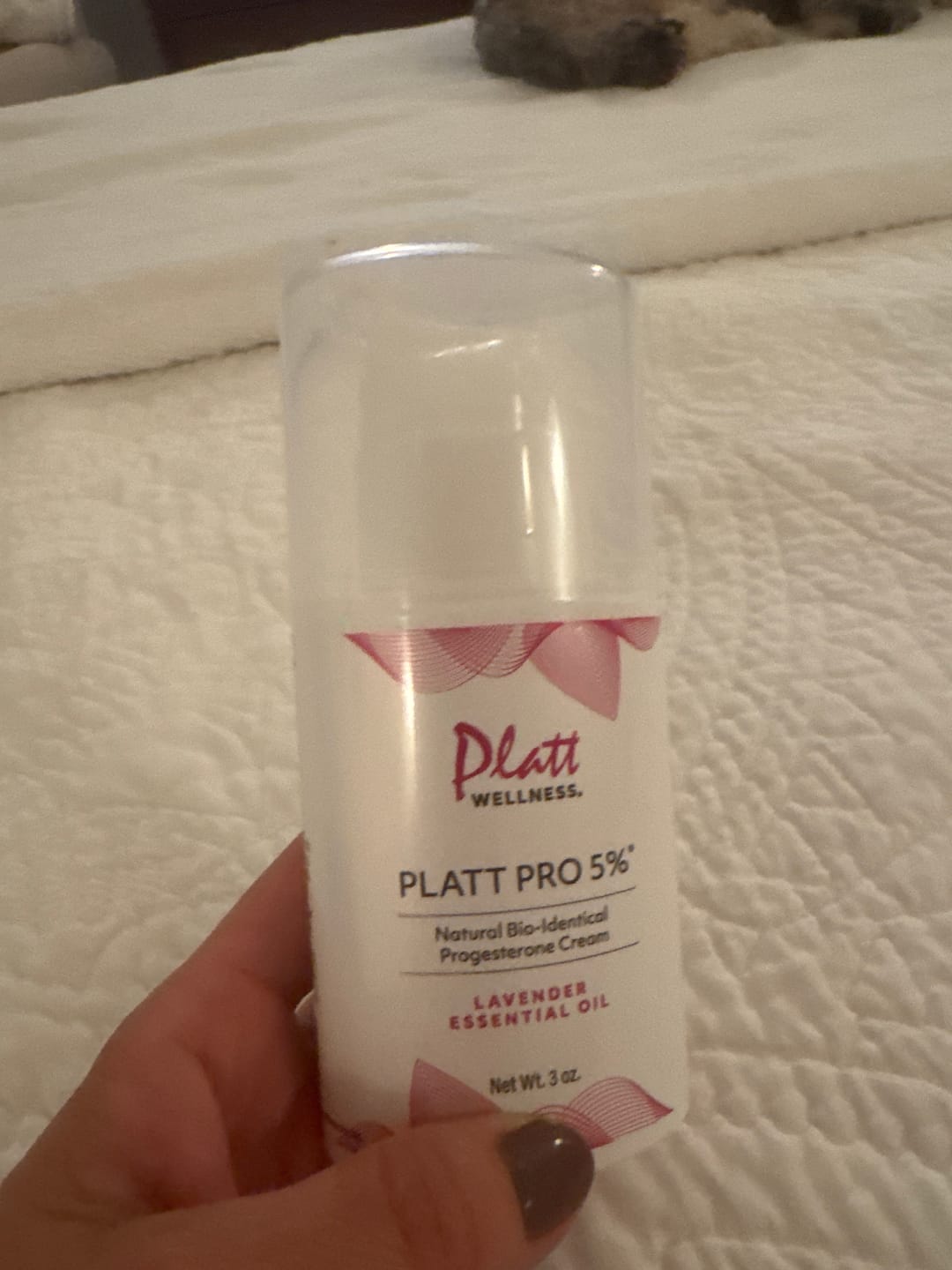 Customer photo review of Platt Pro 5% Bio-Identical Progesterone Cream w/Lavender Essential Oil