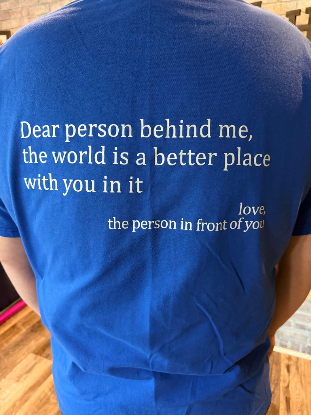 Customer photo review of The Original 'Dear Person Behind Me' Hoodie