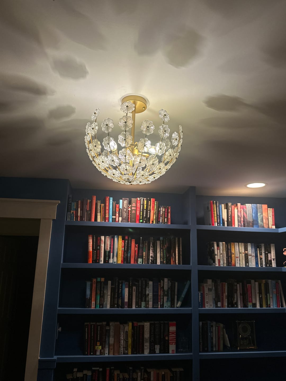 Customer photo review of French Sculpture Brass Bloom Glass Floral Semi Flush Mount