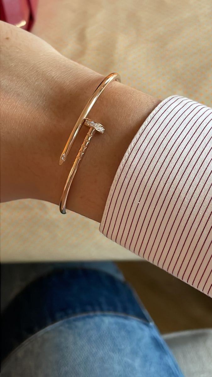 Customer photo review of MX Linéa Clou bracelet, classic model, diamonds (Yellow Gold)
