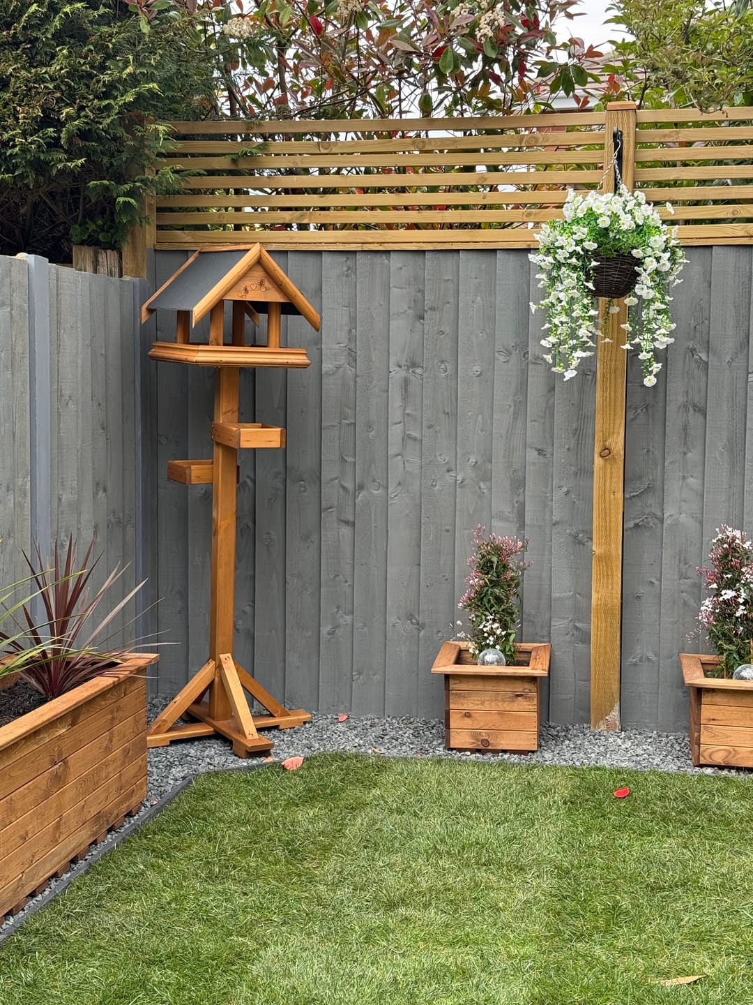 Customer photo review of Outdoor Hanging Petunia Basket - White