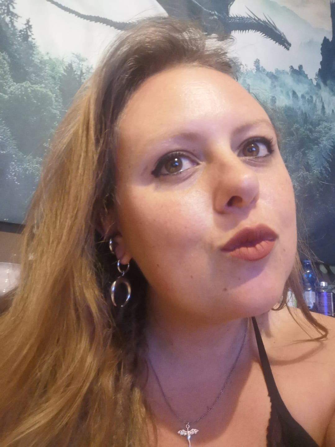 Customer photo review of Crescent Moon Earrings