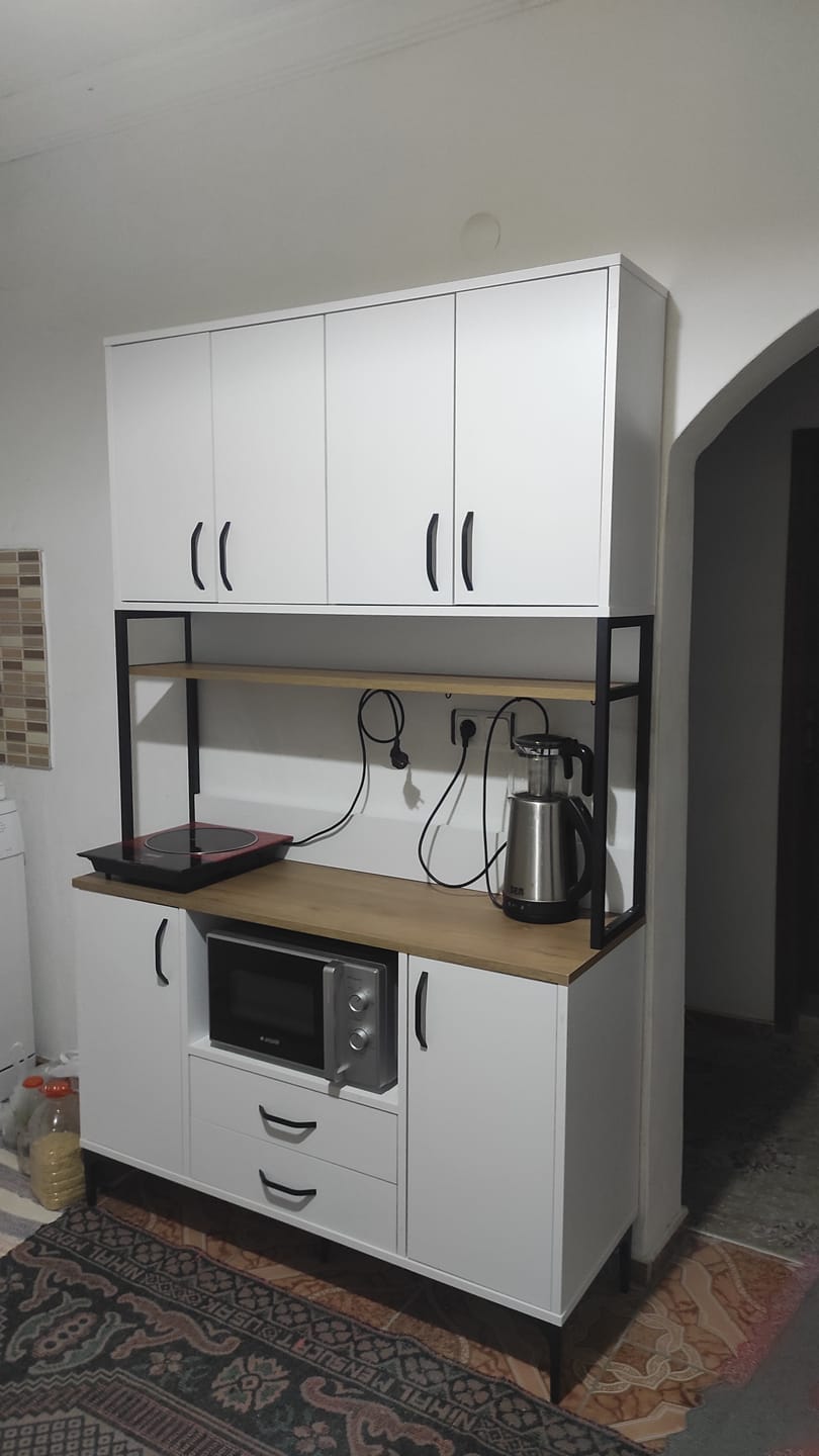 Customer photo review of Rani JE169 Çok Amaçlı Dolap 2 Çekmeceli 6 Kapaklı Kiler Mutfak Dolabı Sepet Ceviz - Beyaz