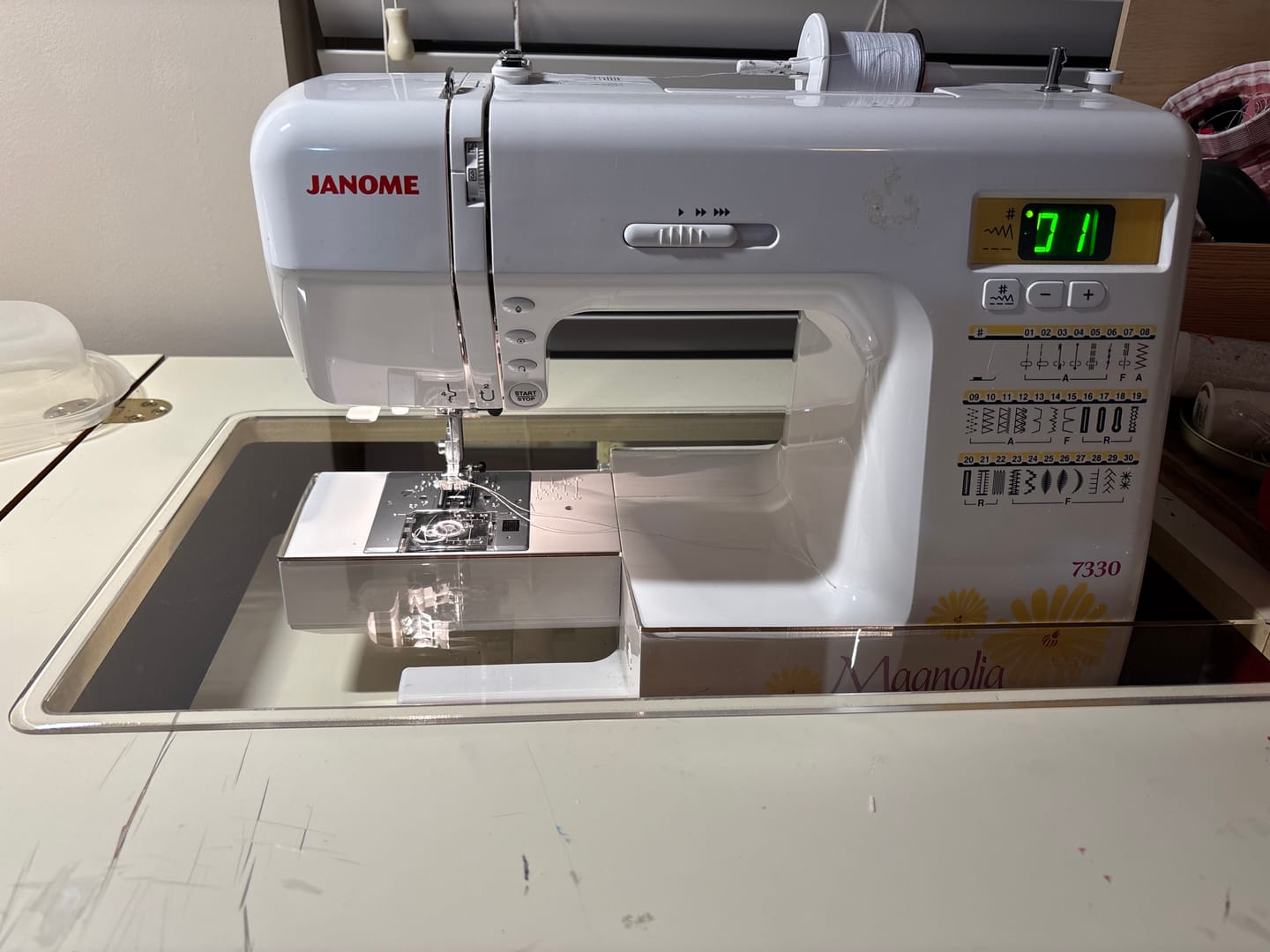 Customer photo review of Sew Steady Custom Acrylic Cabinet Insert