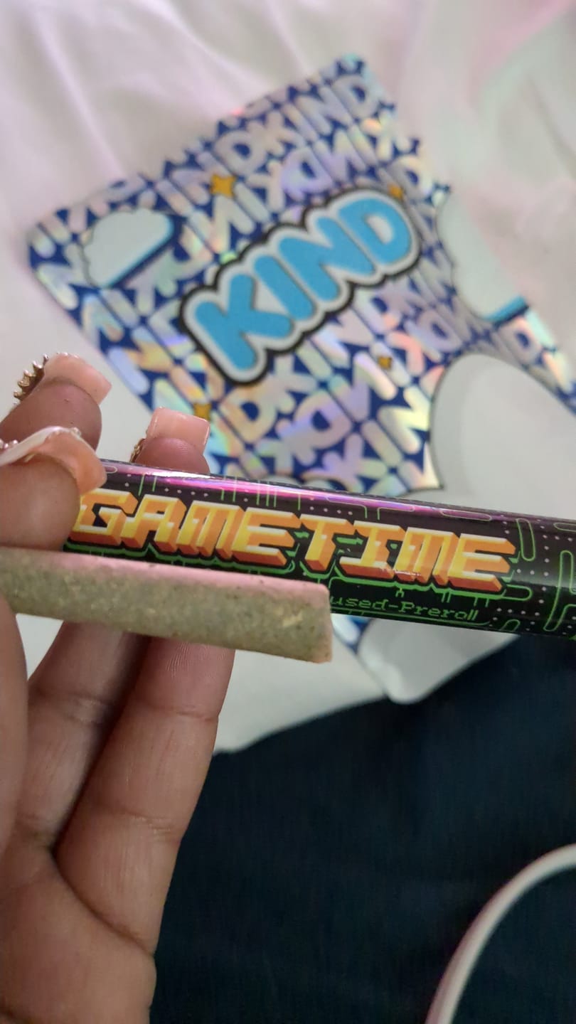 Customer photo review of Game Time Infused Preroll 1 Gram - Hybrid