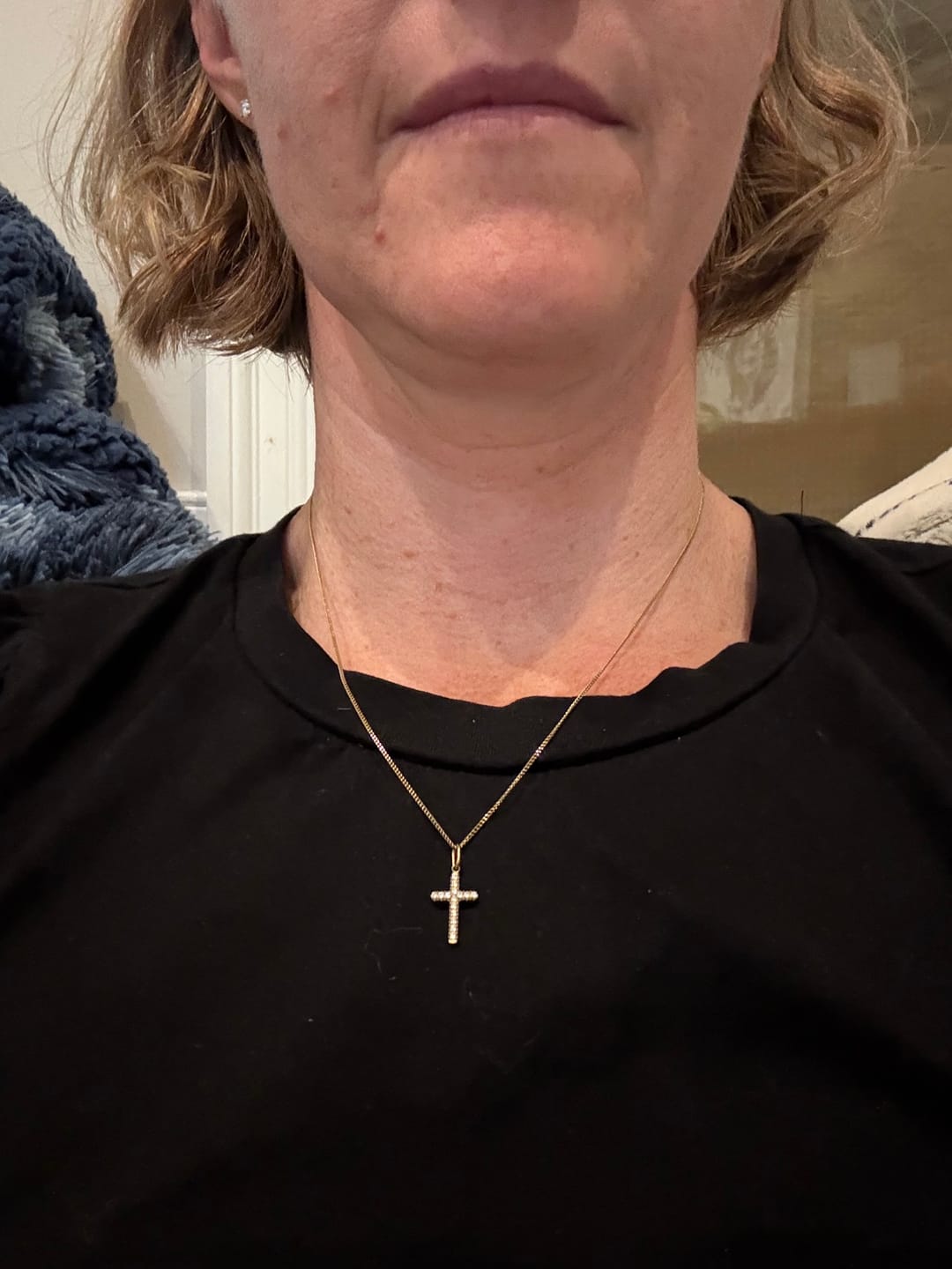 Customer photo review of CZ Cross Necklace