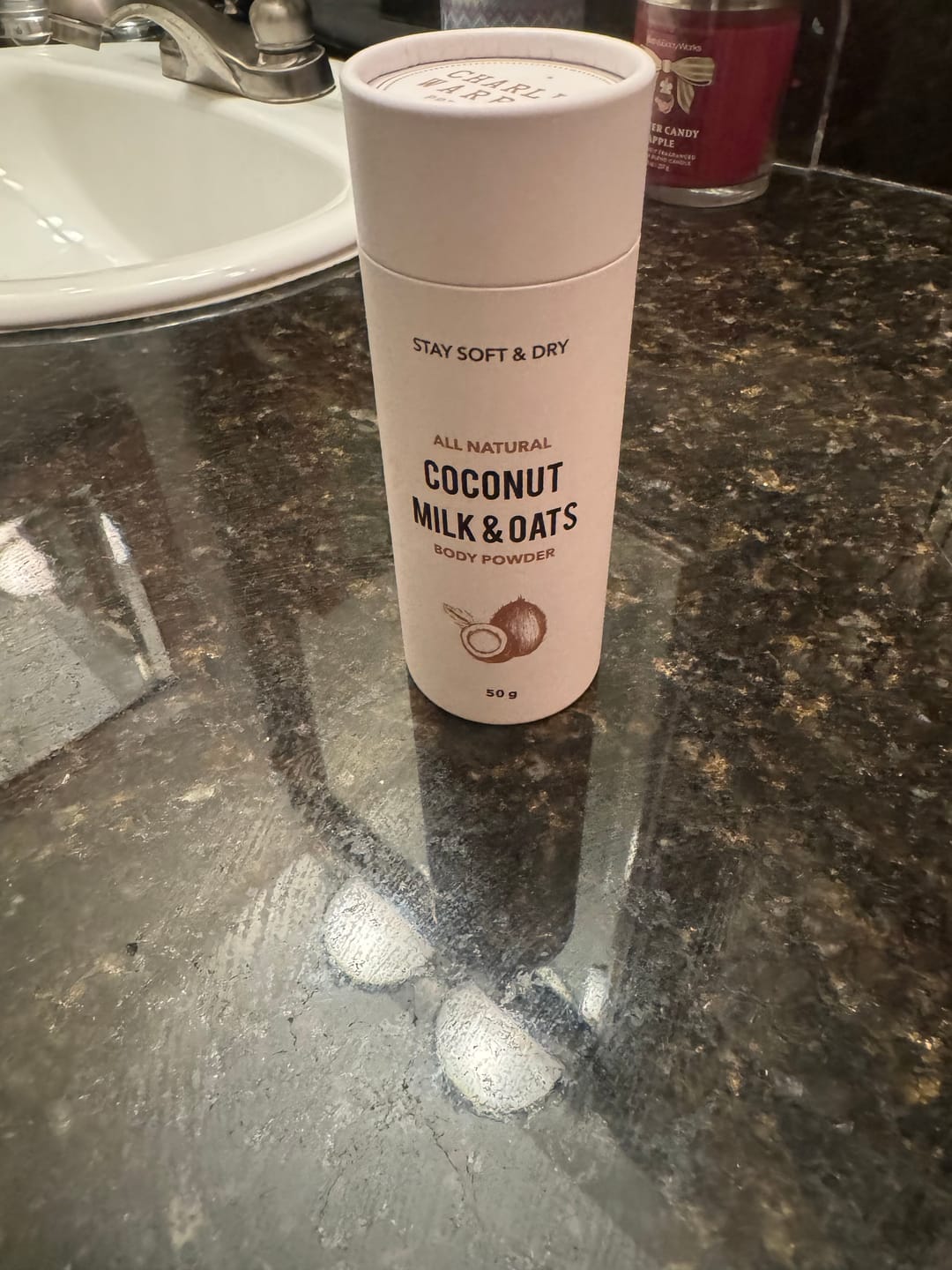 Customer photo review of Talc-Free Coconut Milk & Oats Body Powder