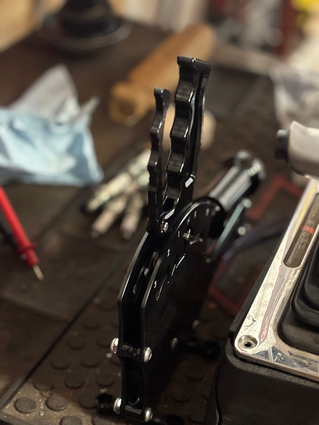 Customer photo review of TH400 3 Speed Push To Shift Reverse Pattern Operator Series Billet Shifter Rear Exit