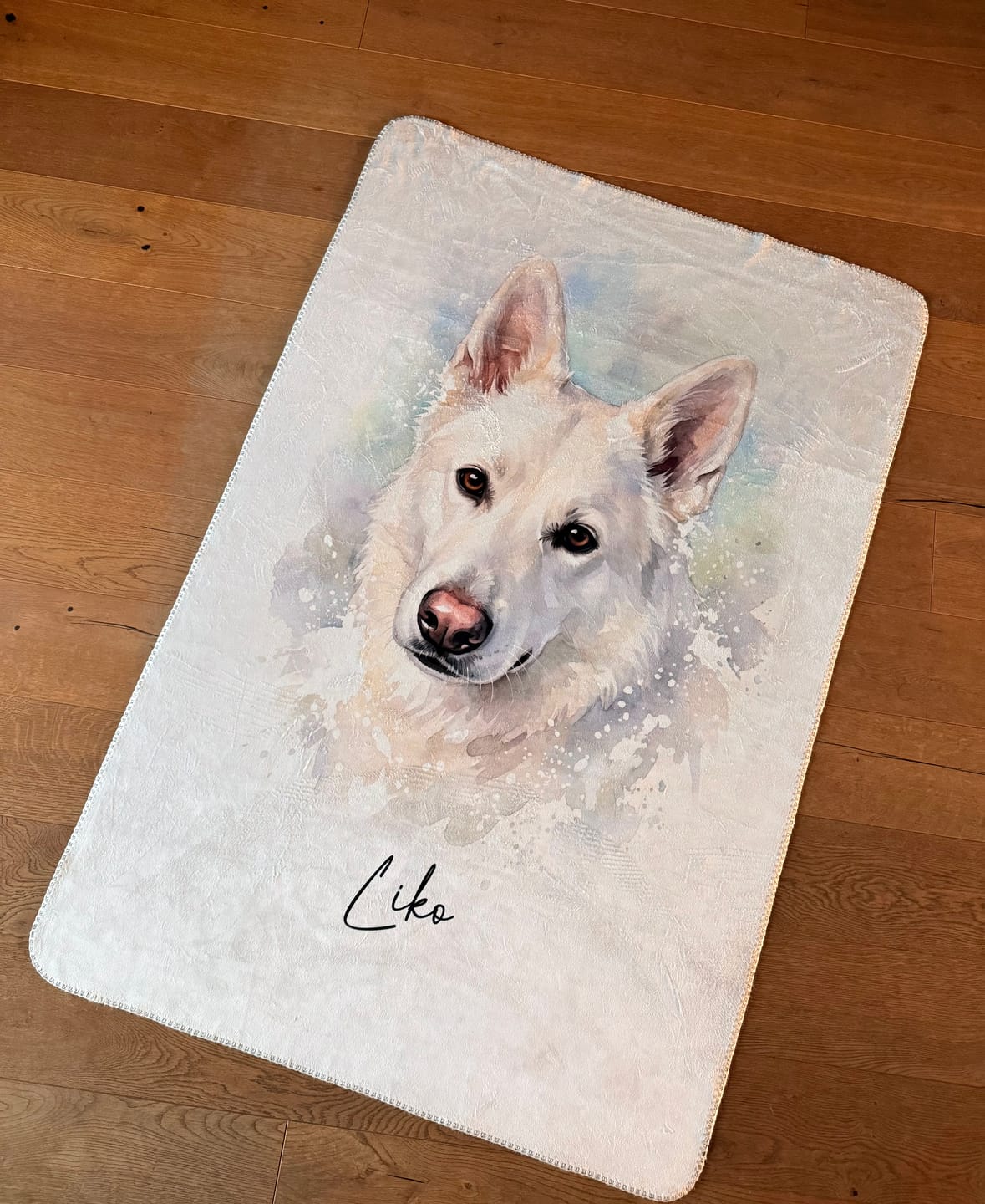 Customer photo review of Personalisierte Decke "Aquarell Haustier"