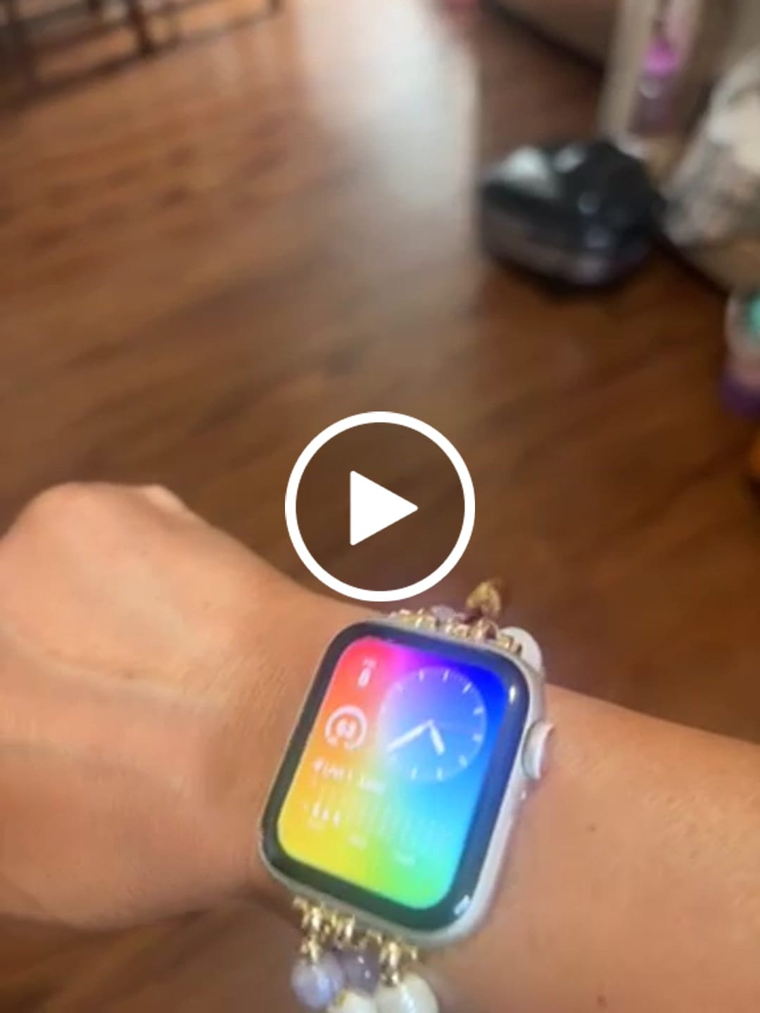 Customer video review of Amethyst Pearl Cluster Stretch Apple Watch Strap