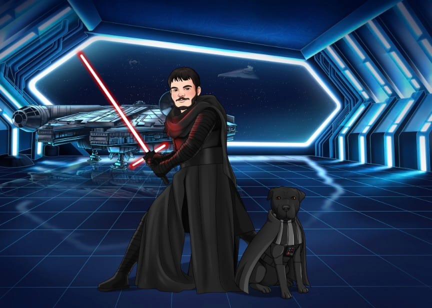 Customer photo review of Custom Jedi Portrait Digital Download — Personalized Star Wars Art Gift | MakeMeJedi