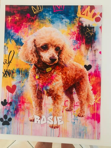 Customer photo review of Personalised Poster With Dog or Cat - Graffiti