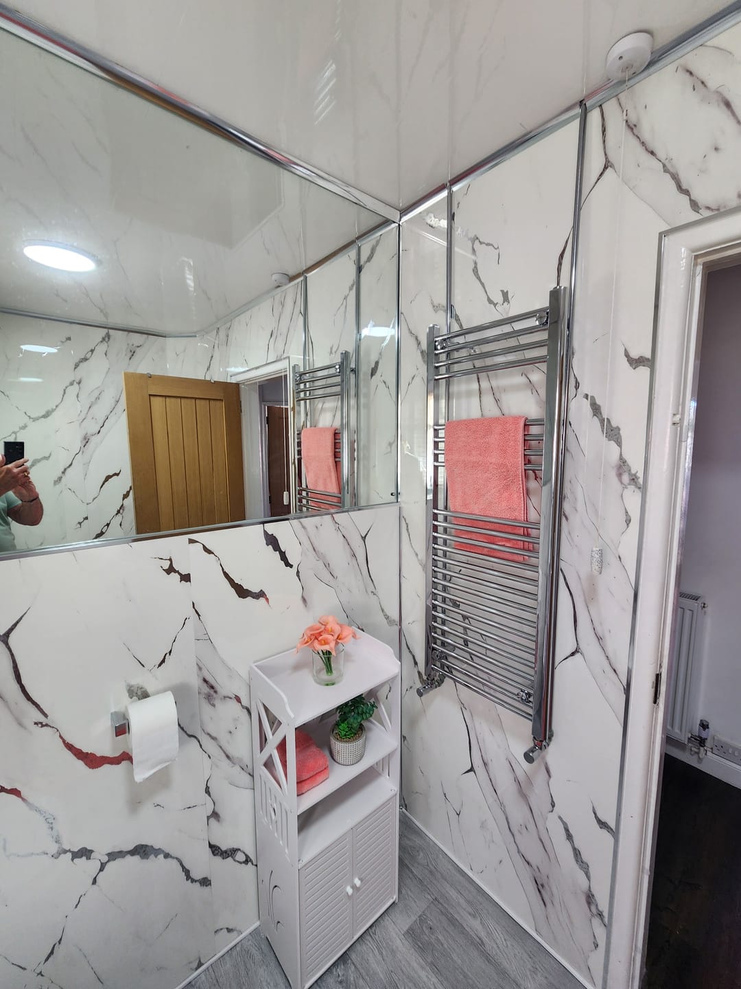Customer photo review of 10mm Silvara Marble Gloss Shower Panel 1M x 2.4M