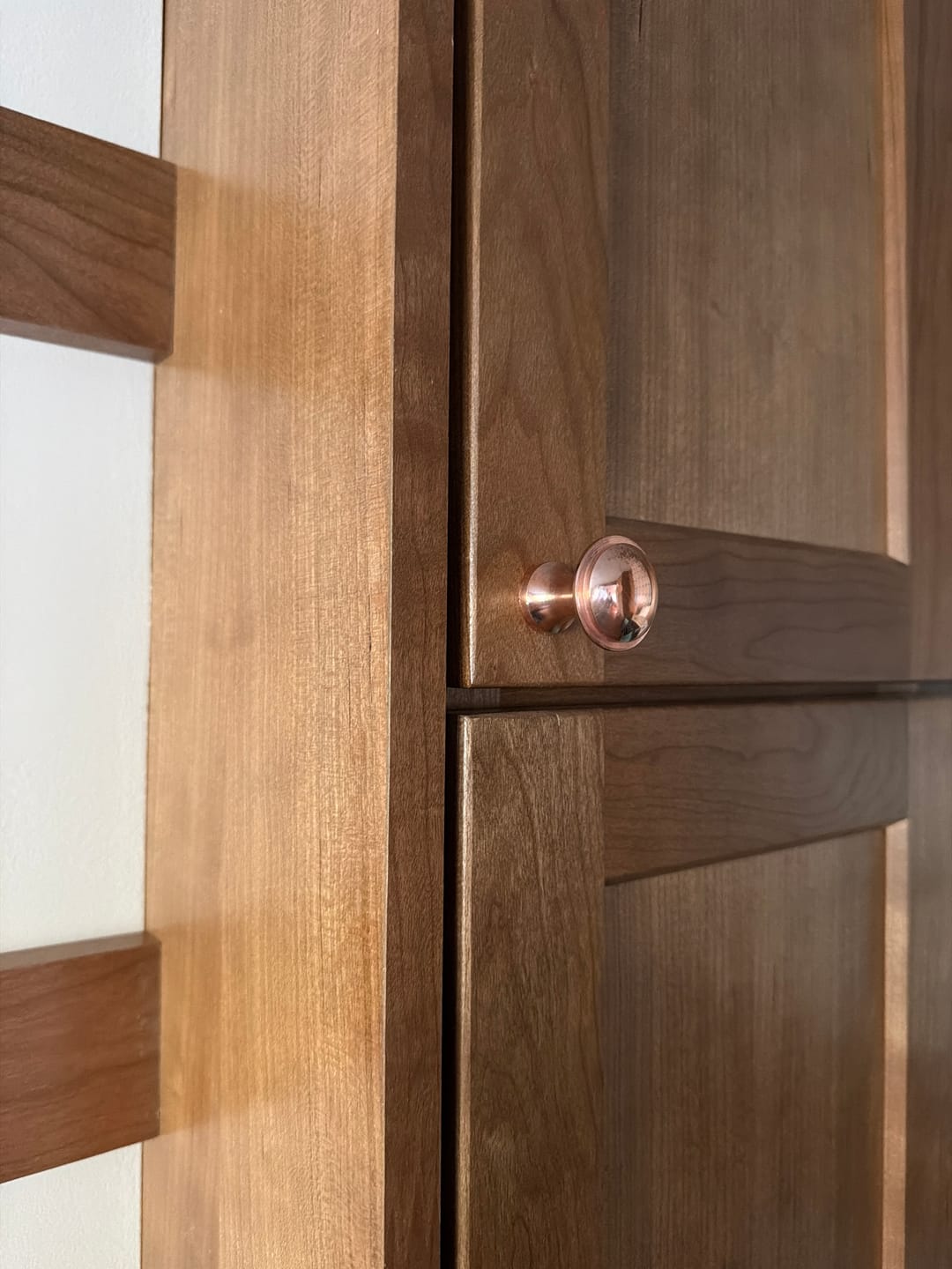 Customer photo review of Unlacquered Brass Cabinet Knobs, Antique Brass Round Knob, Vintage Knobs