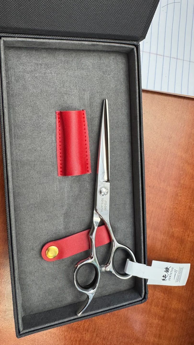 Customer photo review of Juntetsu VG10 Offset Cutting & Thinning Shear Set