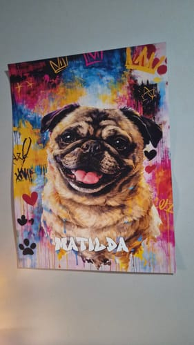Customer photo review of Personalised Poster With Dog or Cat - Graffiti