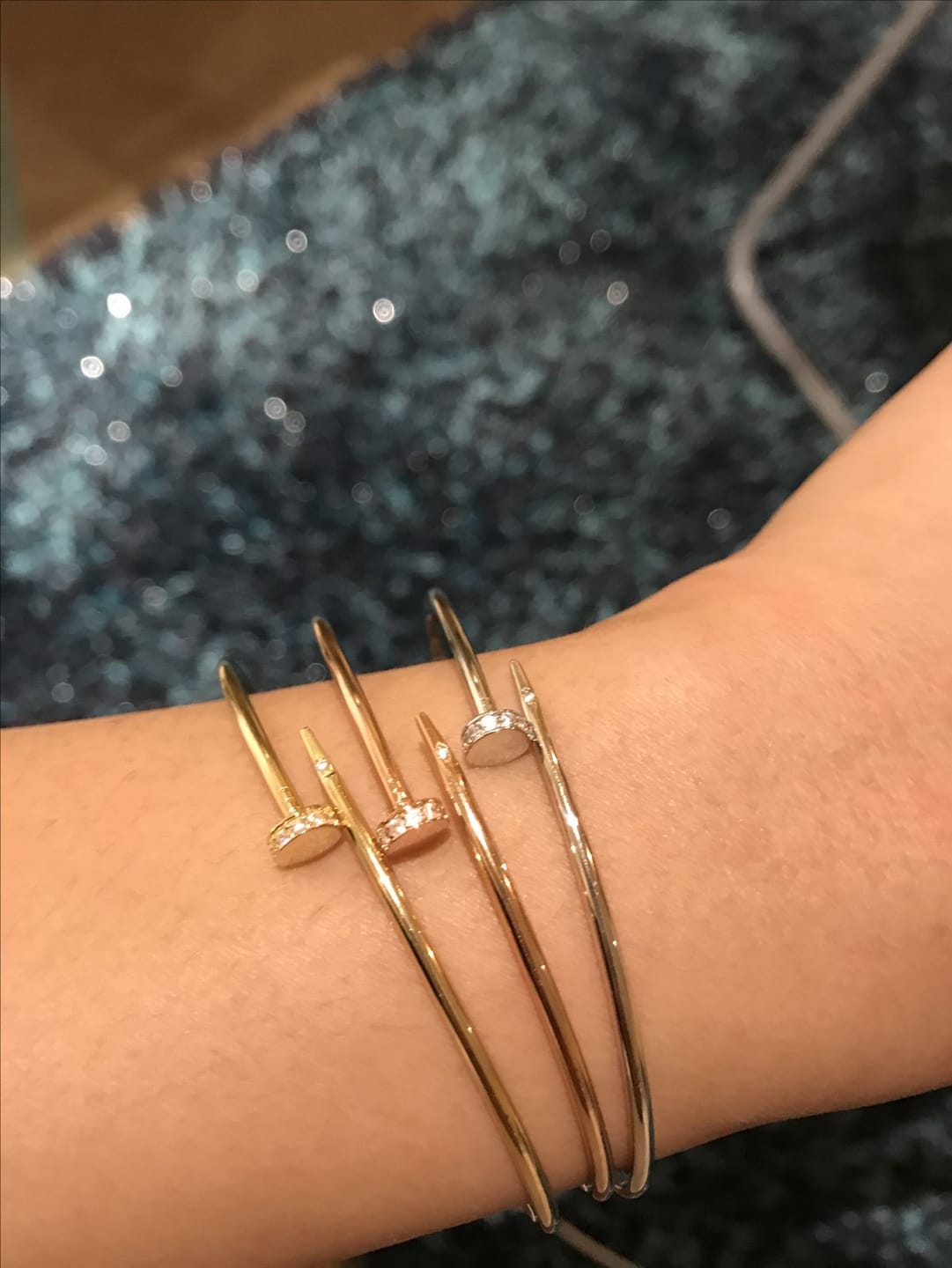 Customer photo review of MX Linéa Clou bracelet, classic model, diamonds (Yellow Gold)