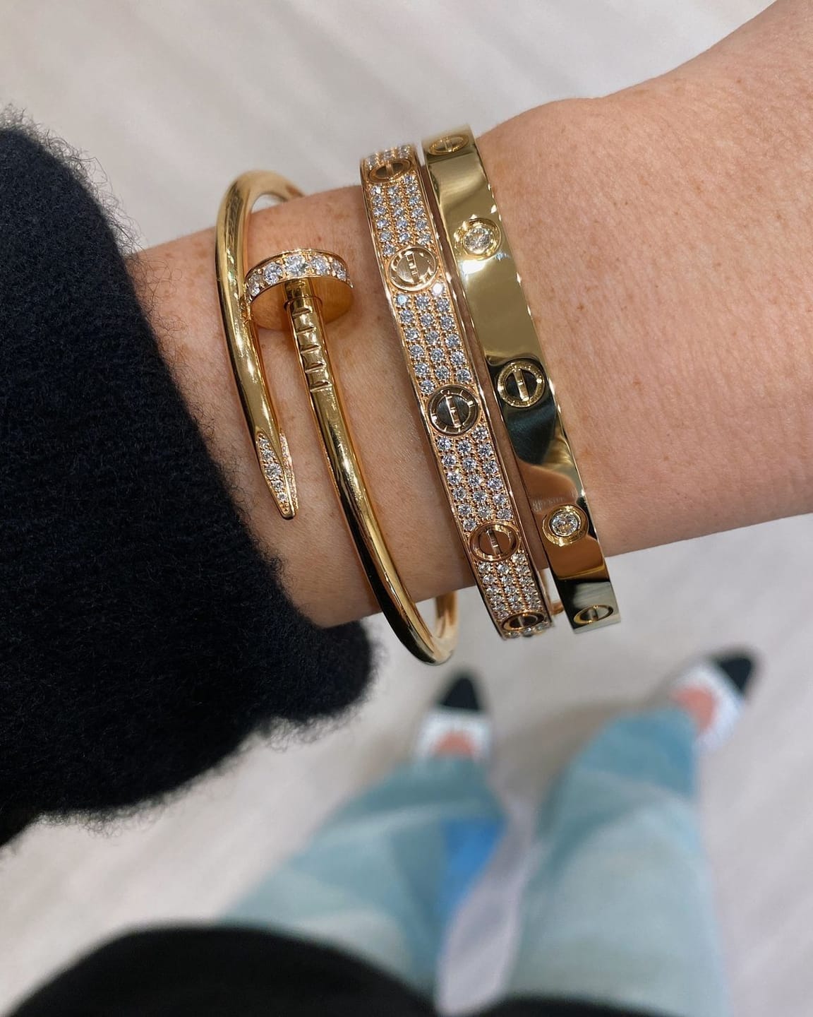 Customer photo review of MX Amour bracelet, classic model, paved (Yellow Gold)