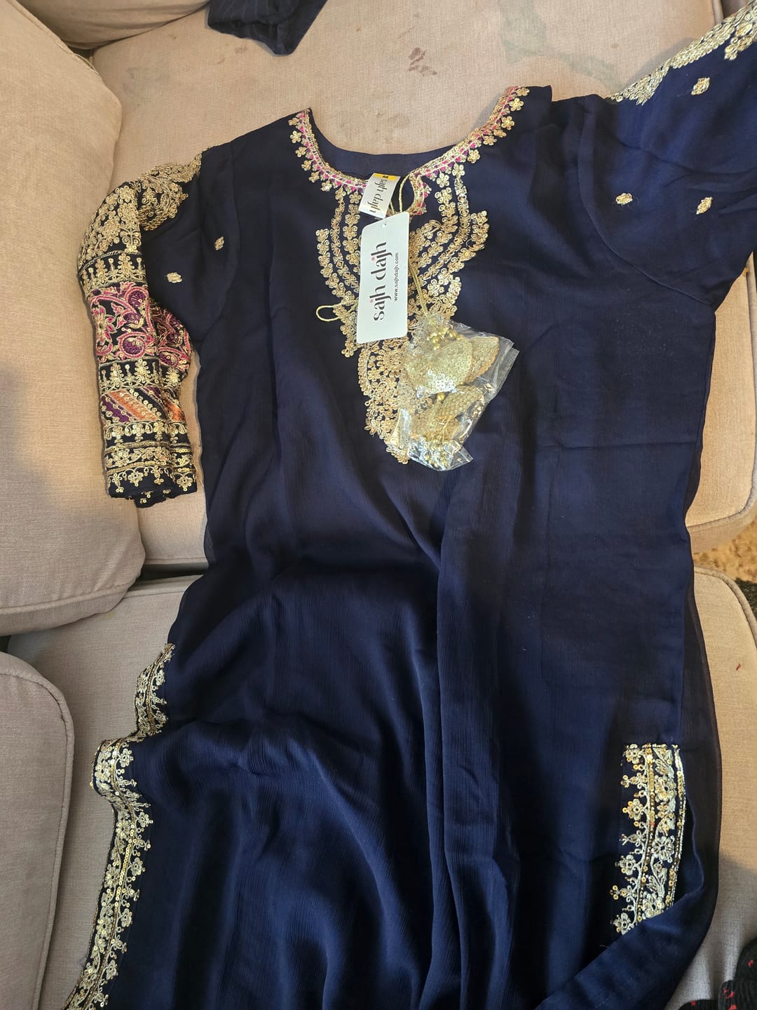 Customer photo review of PRE ORDER - Chiffon Outfit with Chiffon Dupatta and Plazzo  - Ready to Wear SD251