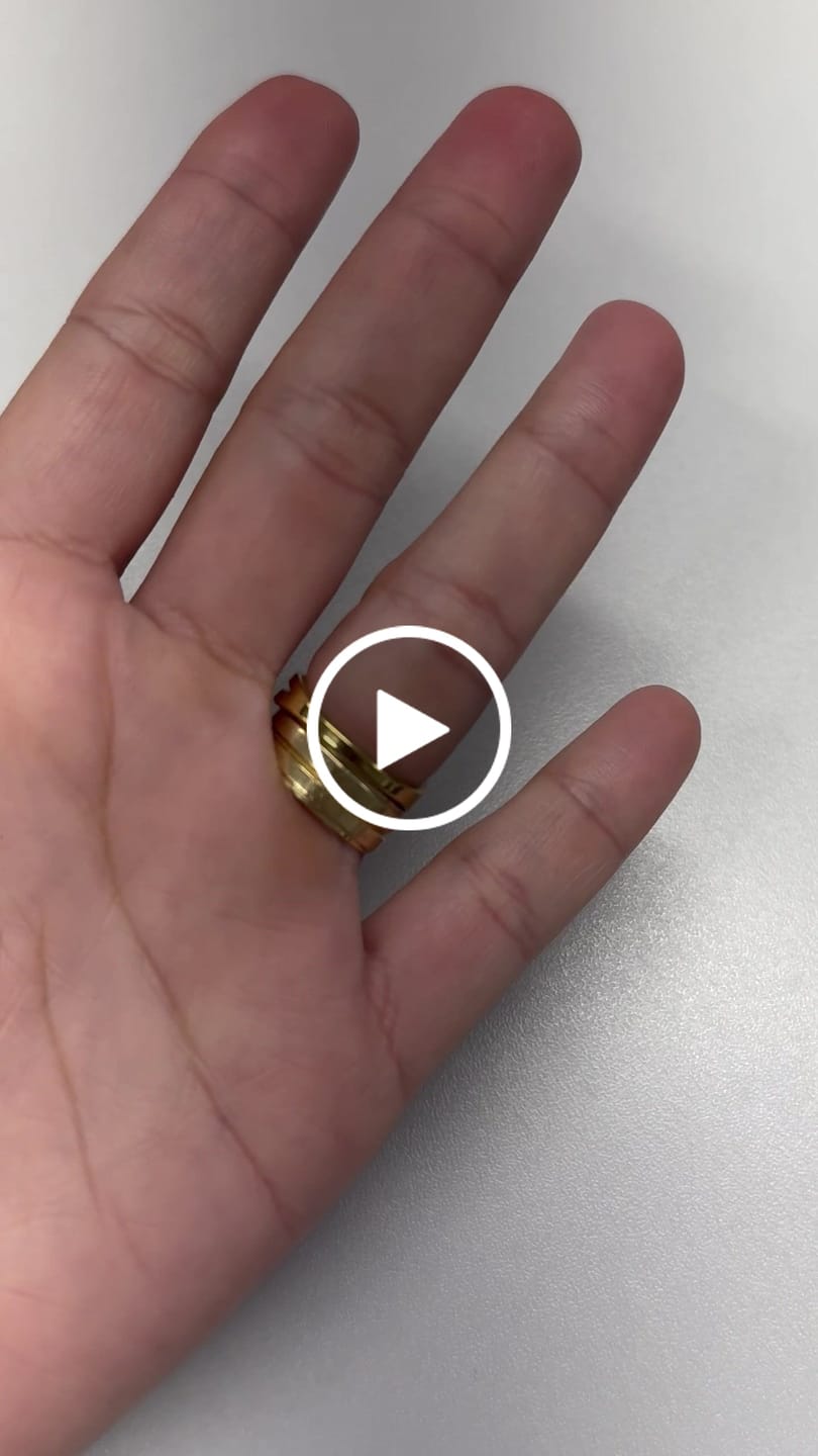 Customer video review of Anel Duplo Camada Banhado em Ouro 18k