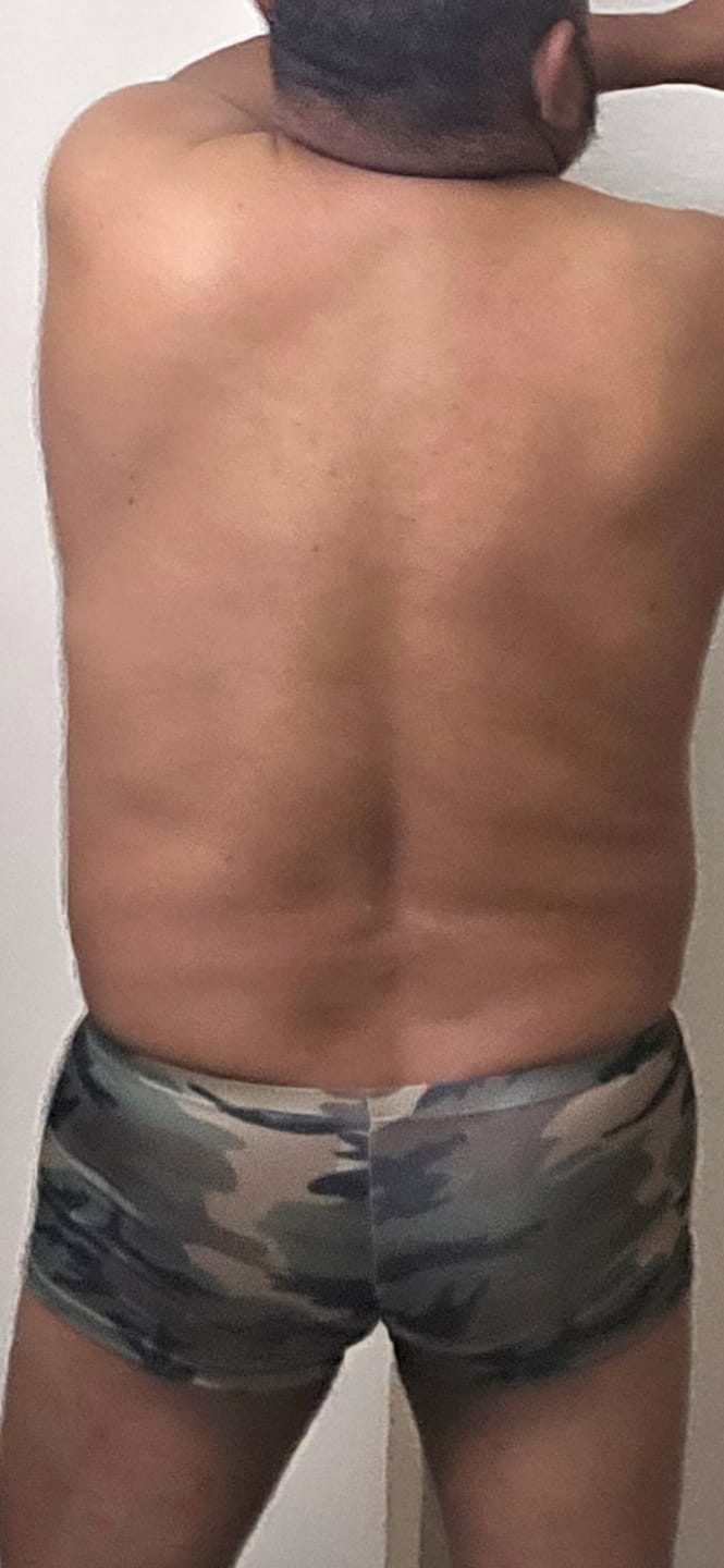 Customer photo review of Men's Camo Print Short Leg Trunks