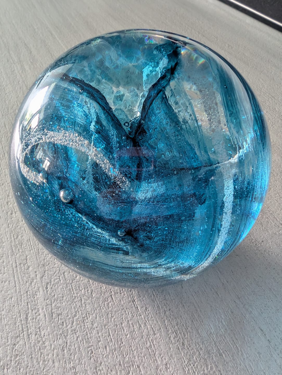 Customer photo review of Serenity Orb with Cremation Ashes