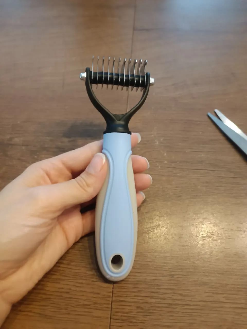 Customer photo review of FurFlow Dog Deshedding Undercoat Rake Brush | Ultimate Dog Grooming Tool