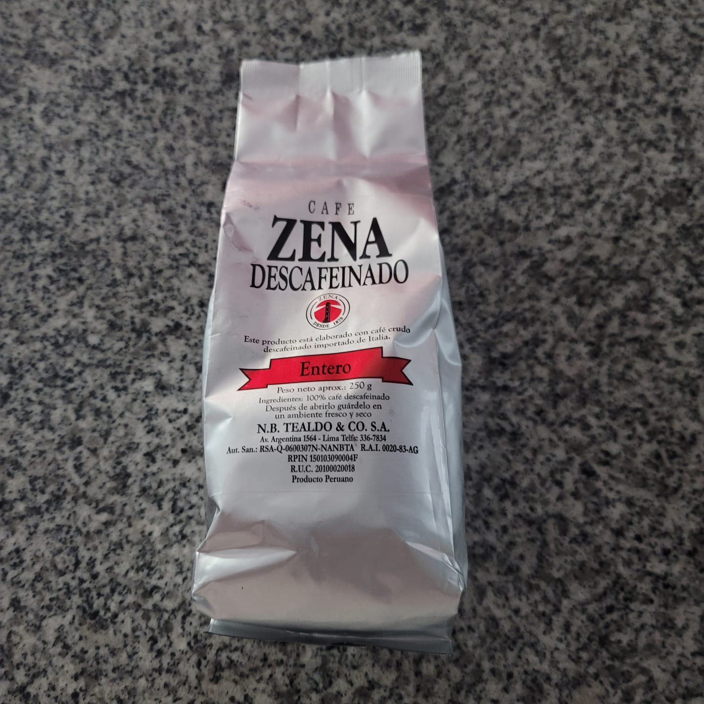Customer photo review of Café Zena | Descafeinado grano entero