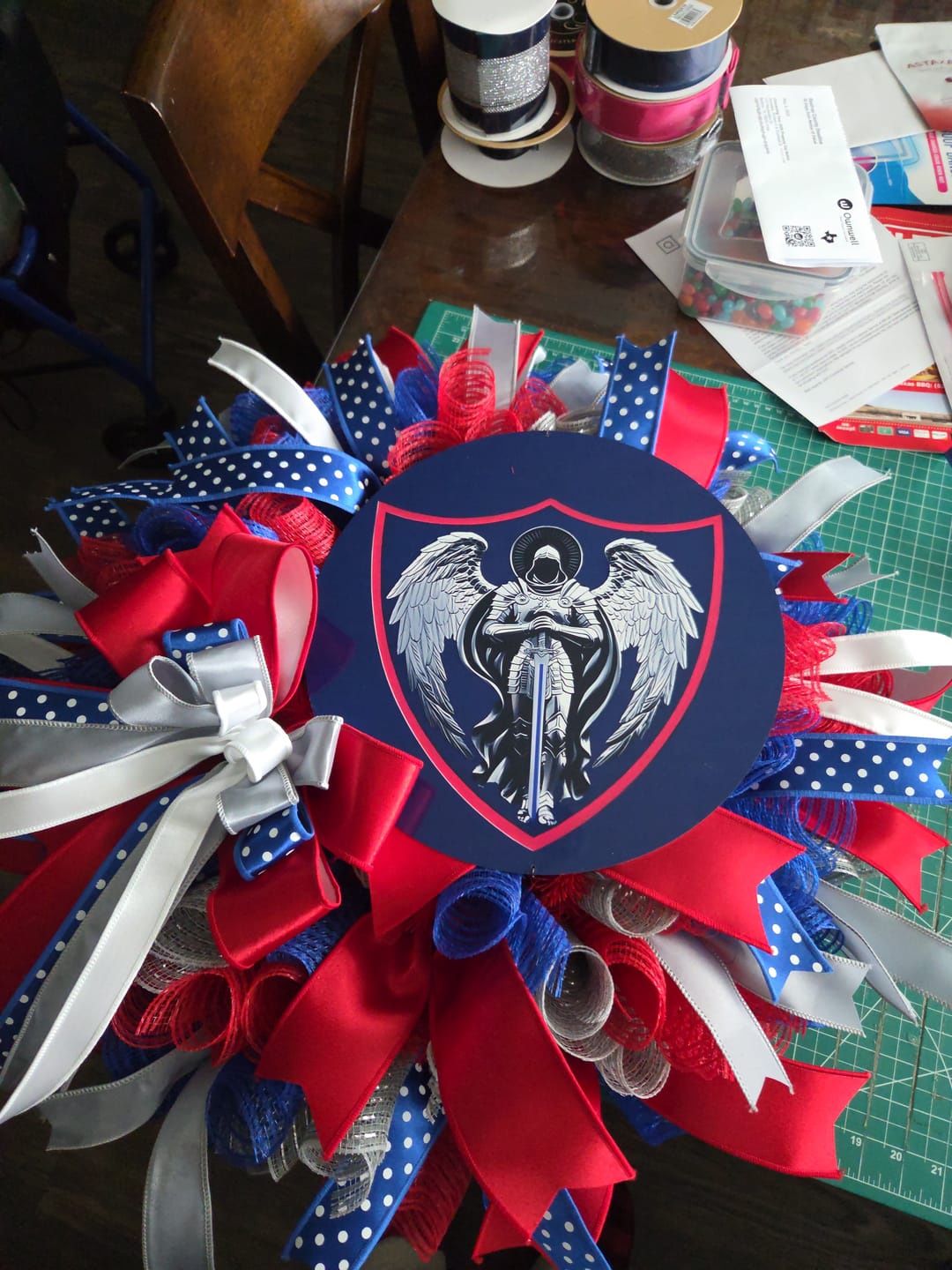Customer photo review of Royal Blue Breeze Solid Deco Mesh, 10 Inches X 10 Yards XB240710-25