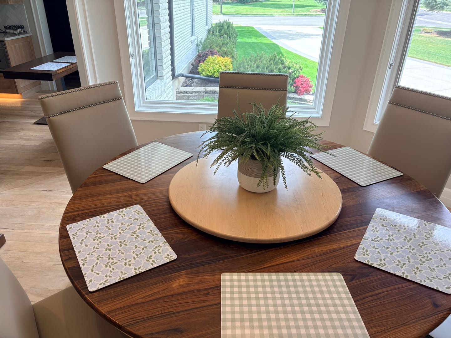 Customer photo review of Sage Gingham Placemat - 4 Pack