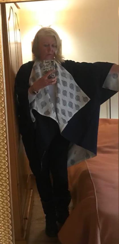 Customer photo review of JIVA Cotton Kimono Sky