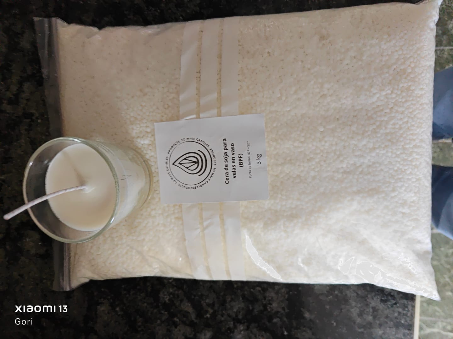 Customer photo review of Cera de Soja para Velas en Vaso (BPF)