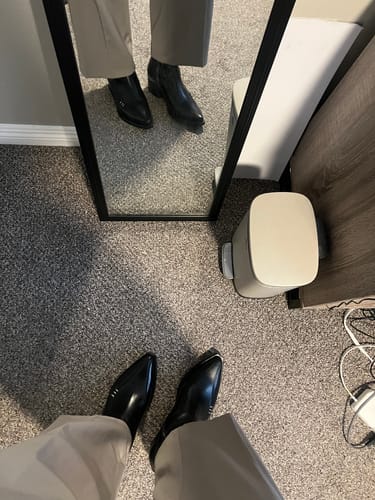 Customer photo review of POINTED LEATHER BOOT - BLACK