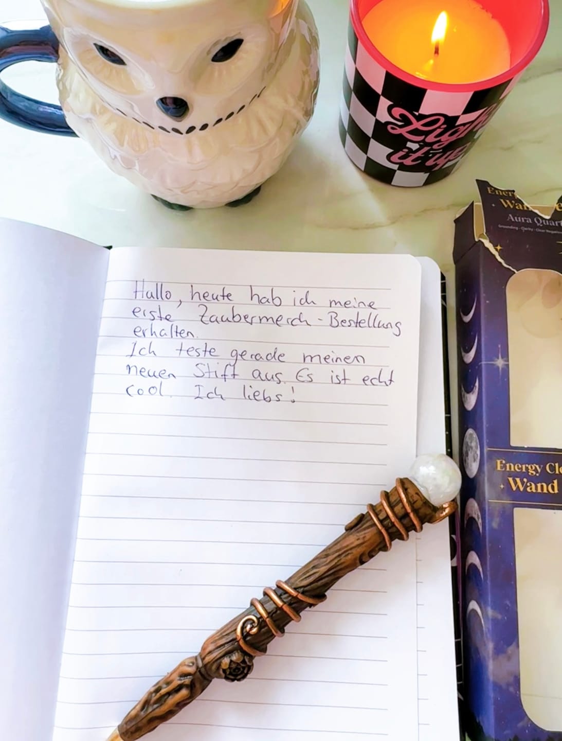Customer photo review of Zauberstab Stift – Magischer Kugelschreiber mit Stein