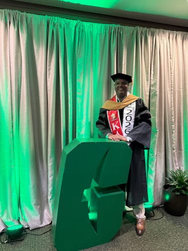 Customer photo review of Personalize Kappa Alpha Psi Mix University Red Graduation Stole School And Org Style