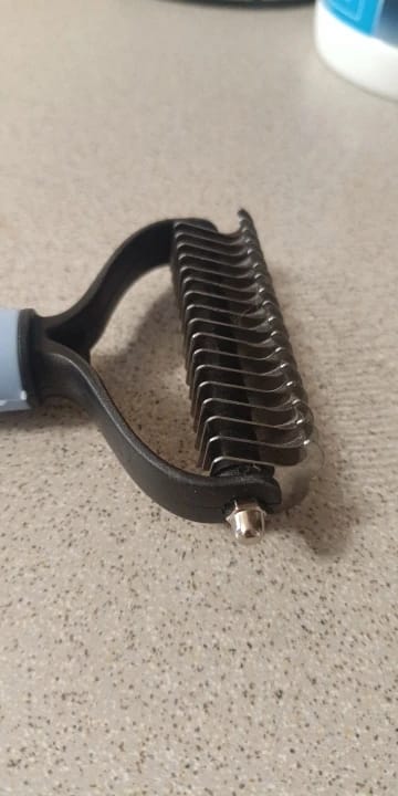 Customer photo review of FurFlow Dog Deshedding Undercoat Rake Brush | Ultimate Dog Grooming Tool