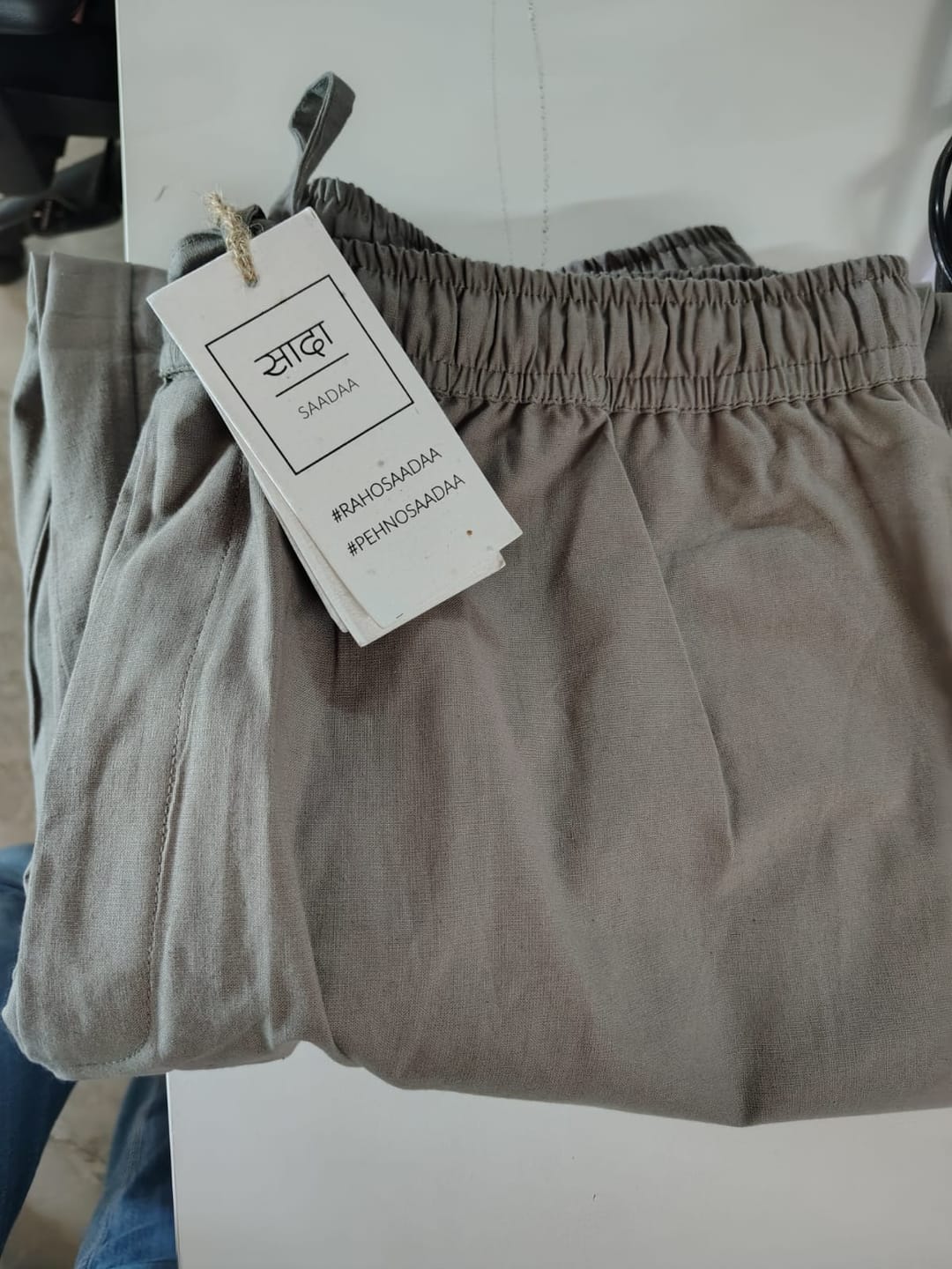 Customer photo review of Men Grey Cotton Pant