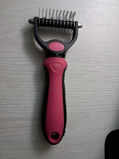 Customer photo review of FurFlow Dog Deshedding Undercoat Rake Brush | Ultimate Dog Grooming Tool