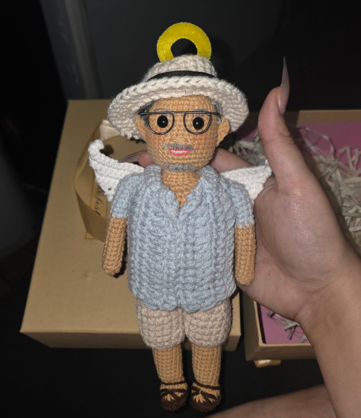 Customer photo review of Tranquil® - Personalized Crochet Doll with Photo Card