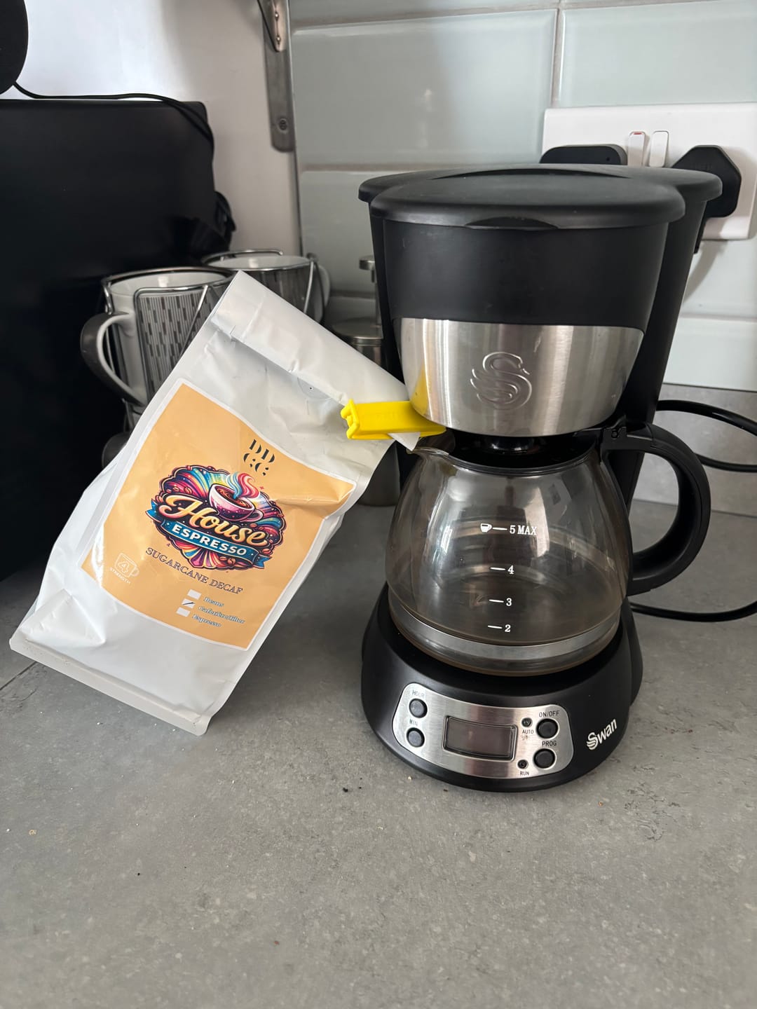 Customer photo review of Decadent Decaf's Espresso House Blend - Sugarcane Decaf Coffee Process - Strength 4