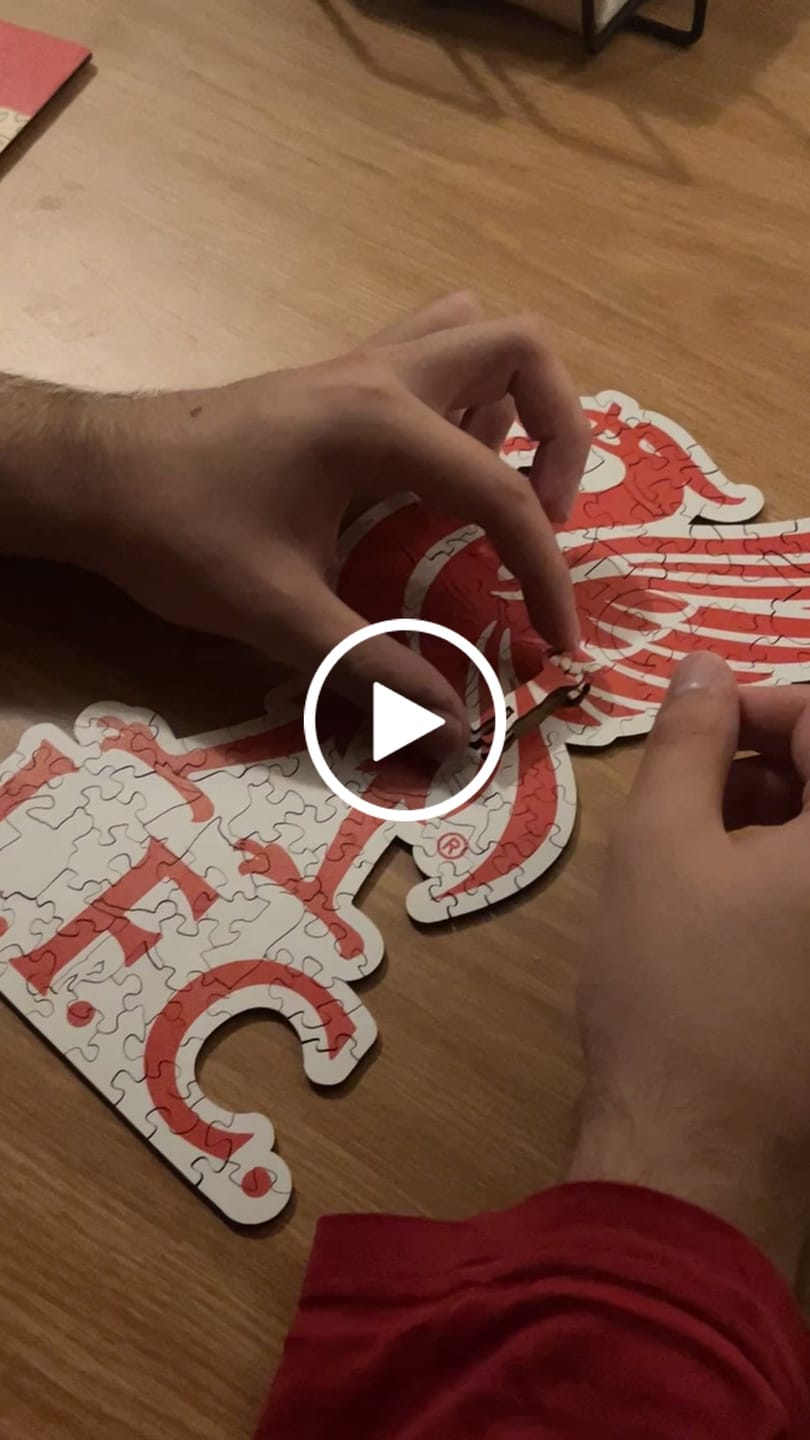Customer video review of Liverpool FC® Liver Bird Logo - Wooden Puzzle