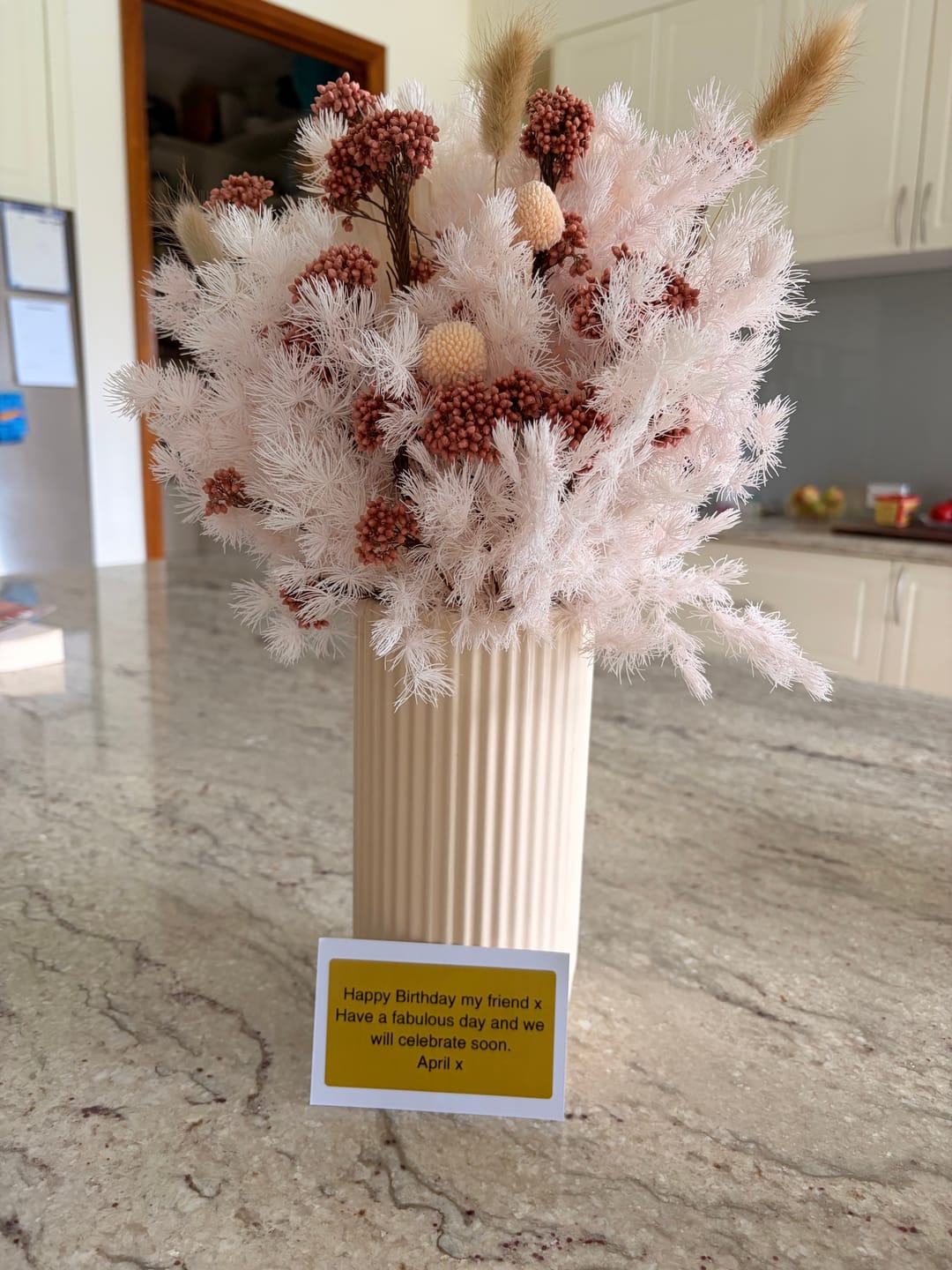 Customer photo review of Honey & Oat - Preserved Arrangement