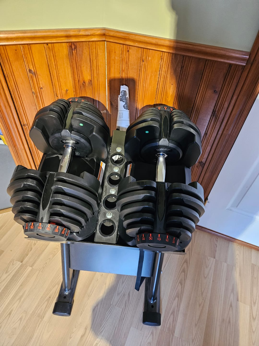 Customer photo review of Ensemble de 2 Haltères Ajustables (10 à 90lb)