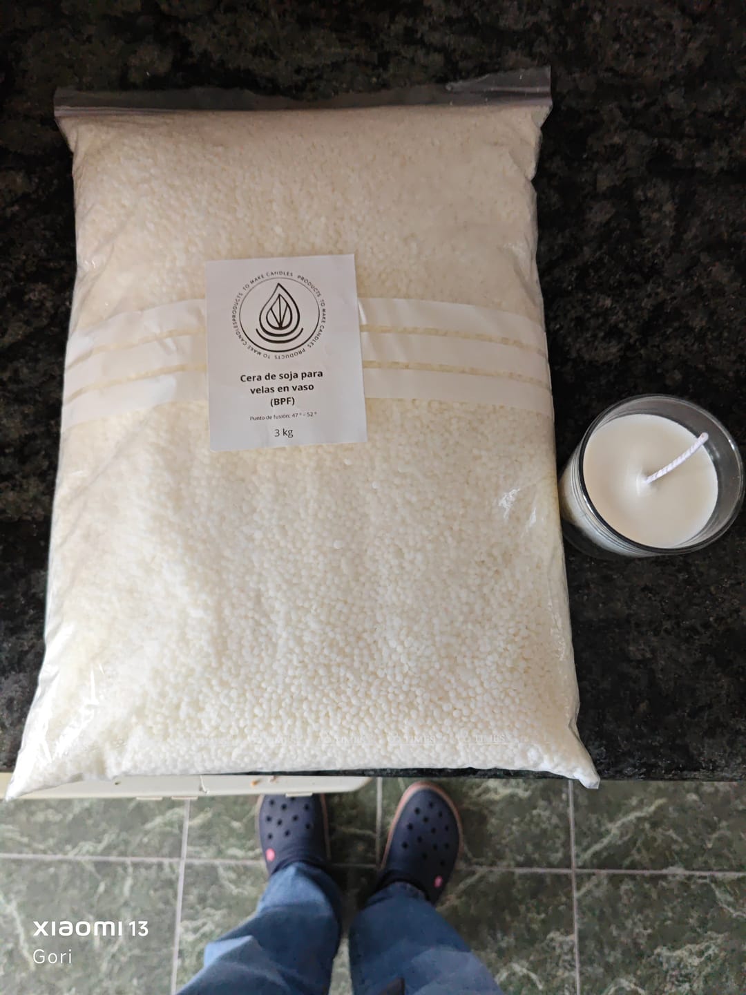 Customer photo review of Cera de Soja para Velas en Vaso (BPF)