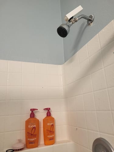 Customer photo review of The Shower Wizard — Timed Shower Head with Built-In Shut-Off Valve