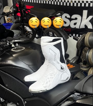 Customer photo review of Motorcycle Riding Boots White